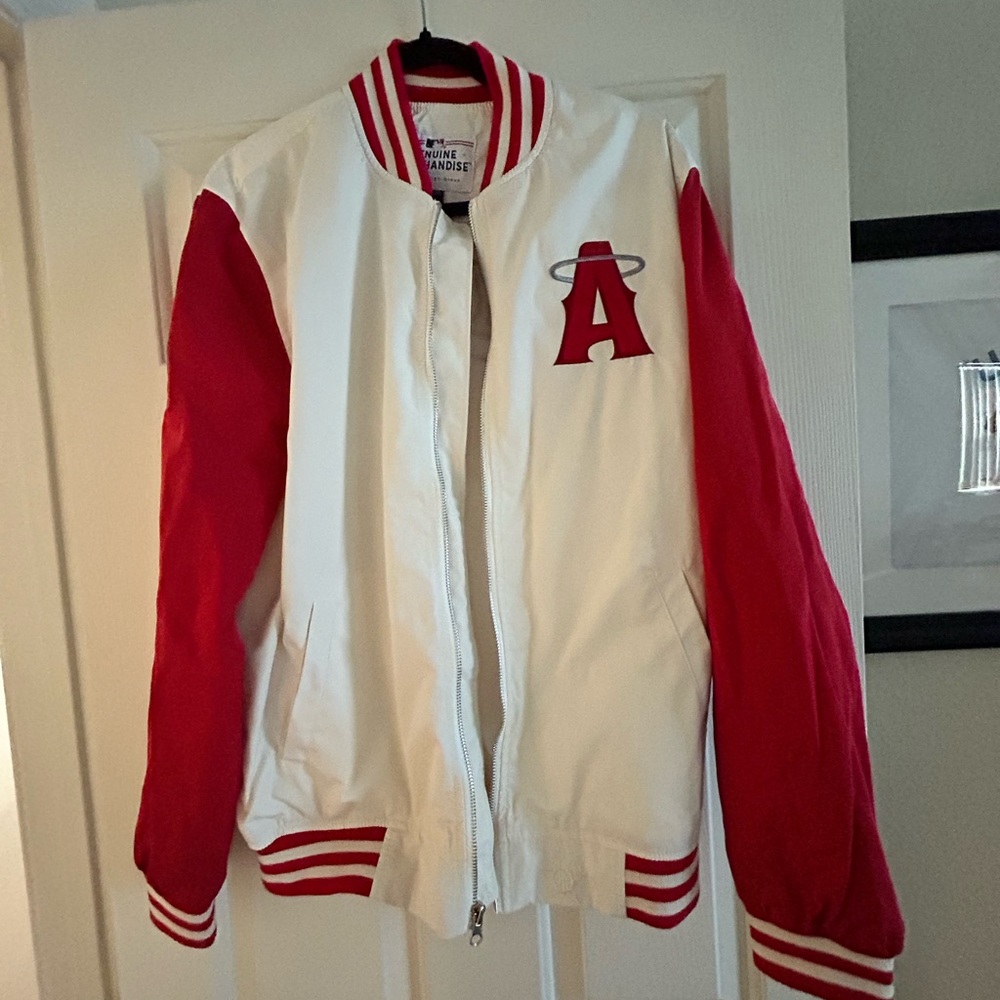 Angels’ City Connect Red and White Bomber Jacket - like new